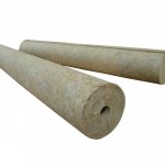 Medias Cañas de Lana Mineral - Tubos premoldeados de lana mineral fabricada en base a escorias de alto horno aglomeradas con resinas termomoldeables. Las fibras largas, finas y elásticas, uniformemente distribuidas le confieren una densidad constante con un despreciable contenido de material no fibrado.